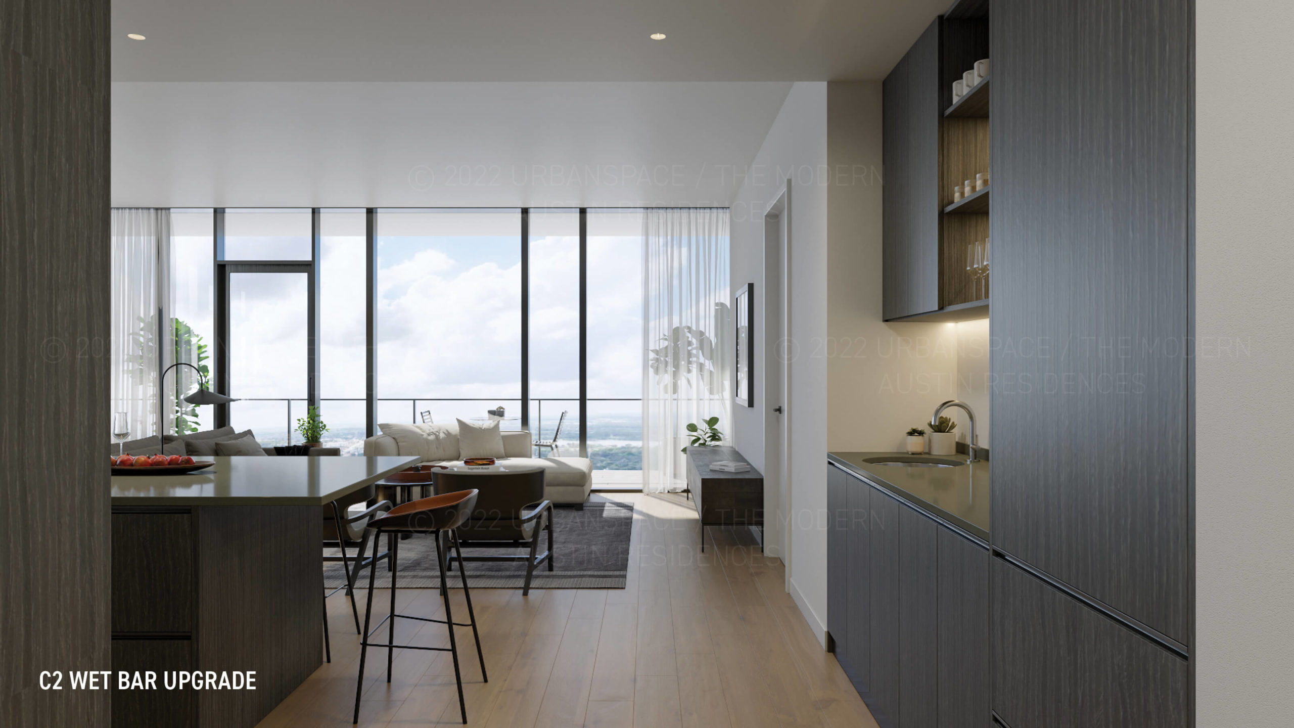 The Modern Austin Residences - C2 Floor Plan rendering