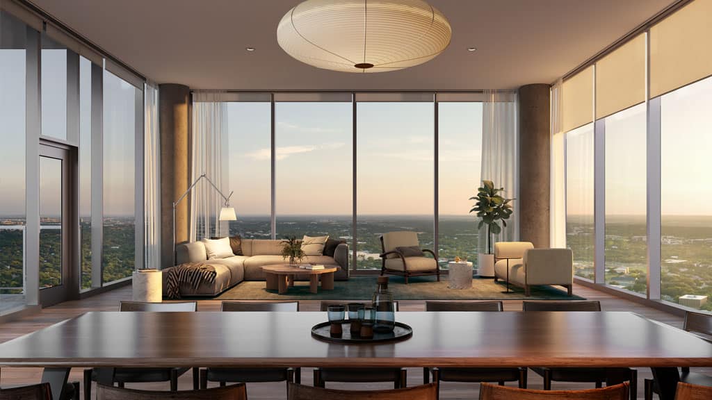Rendering of Penthouse D1 floor plan at 44 East Ave