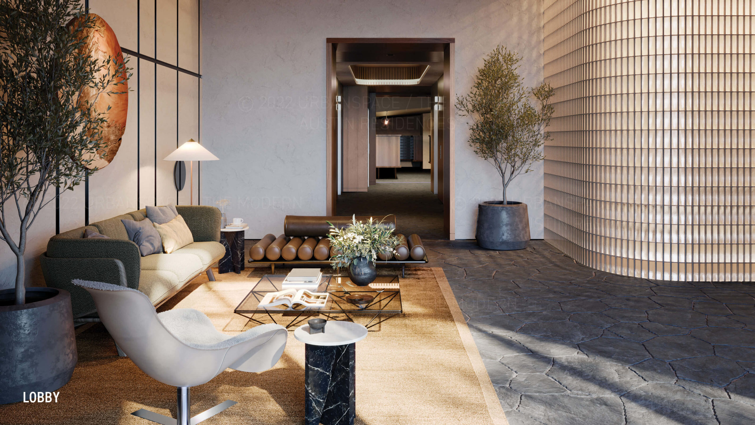 The Modern Austin Residences - Lobby rendering