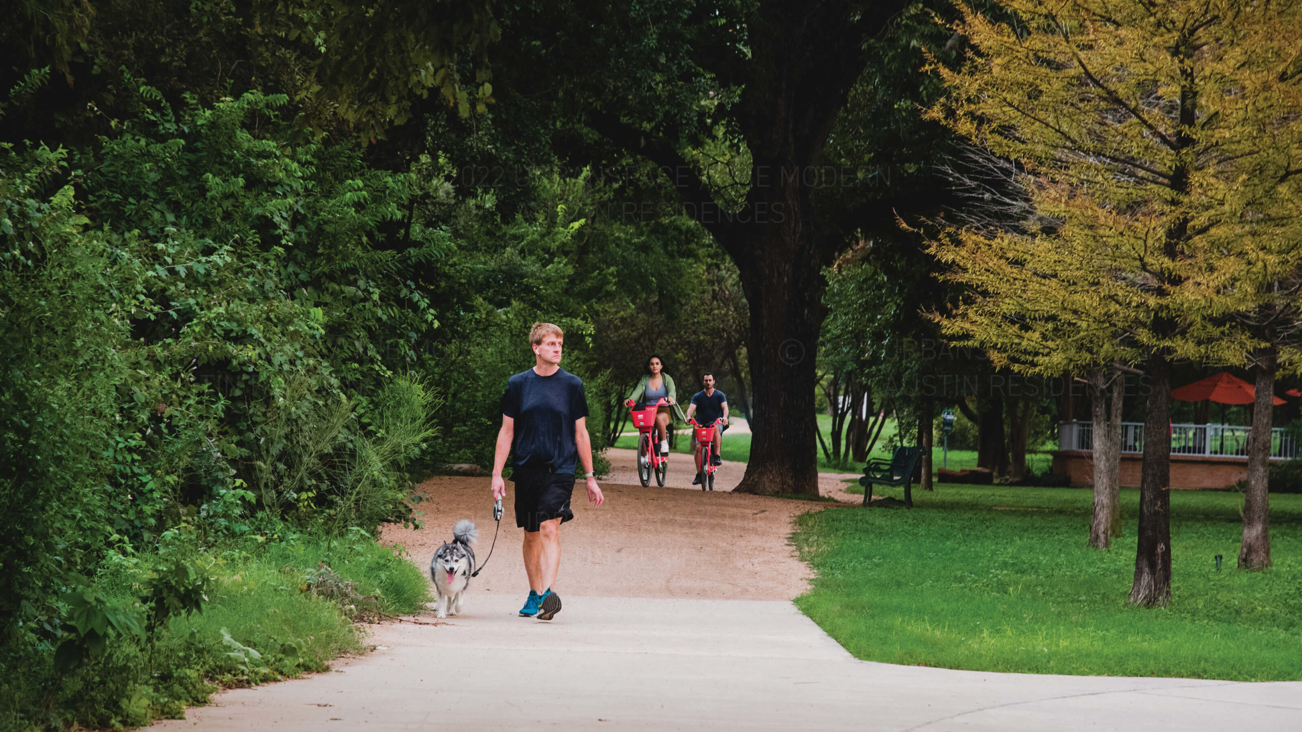 The Modern Austin neighborhood - walk your dog on the trail