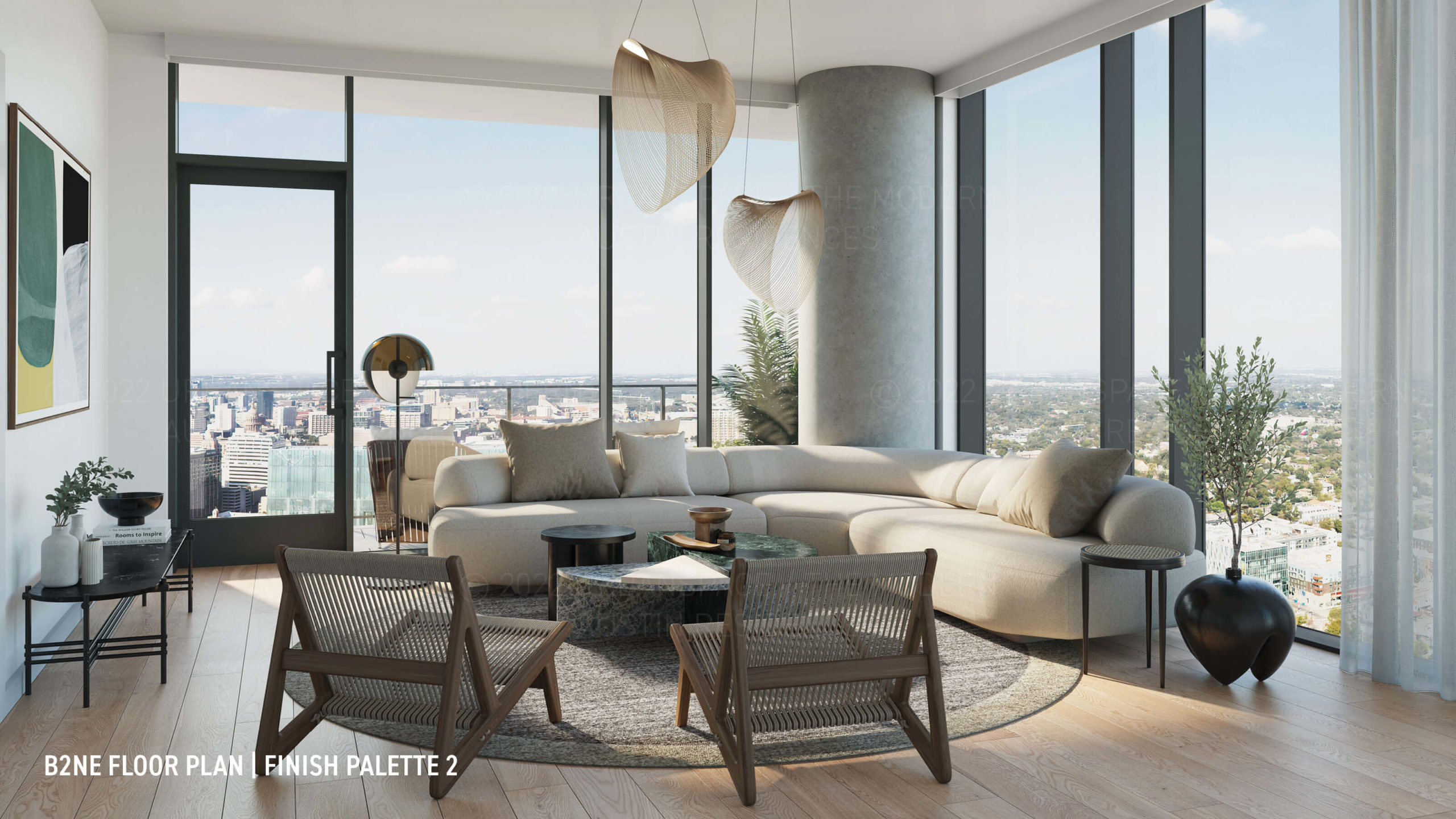The Modern Austin Residences - B2NE Floor Plan rendering