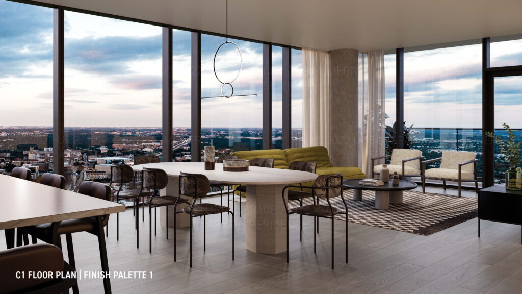 The Modern Austin Residences - C1 Floor Plan rendering