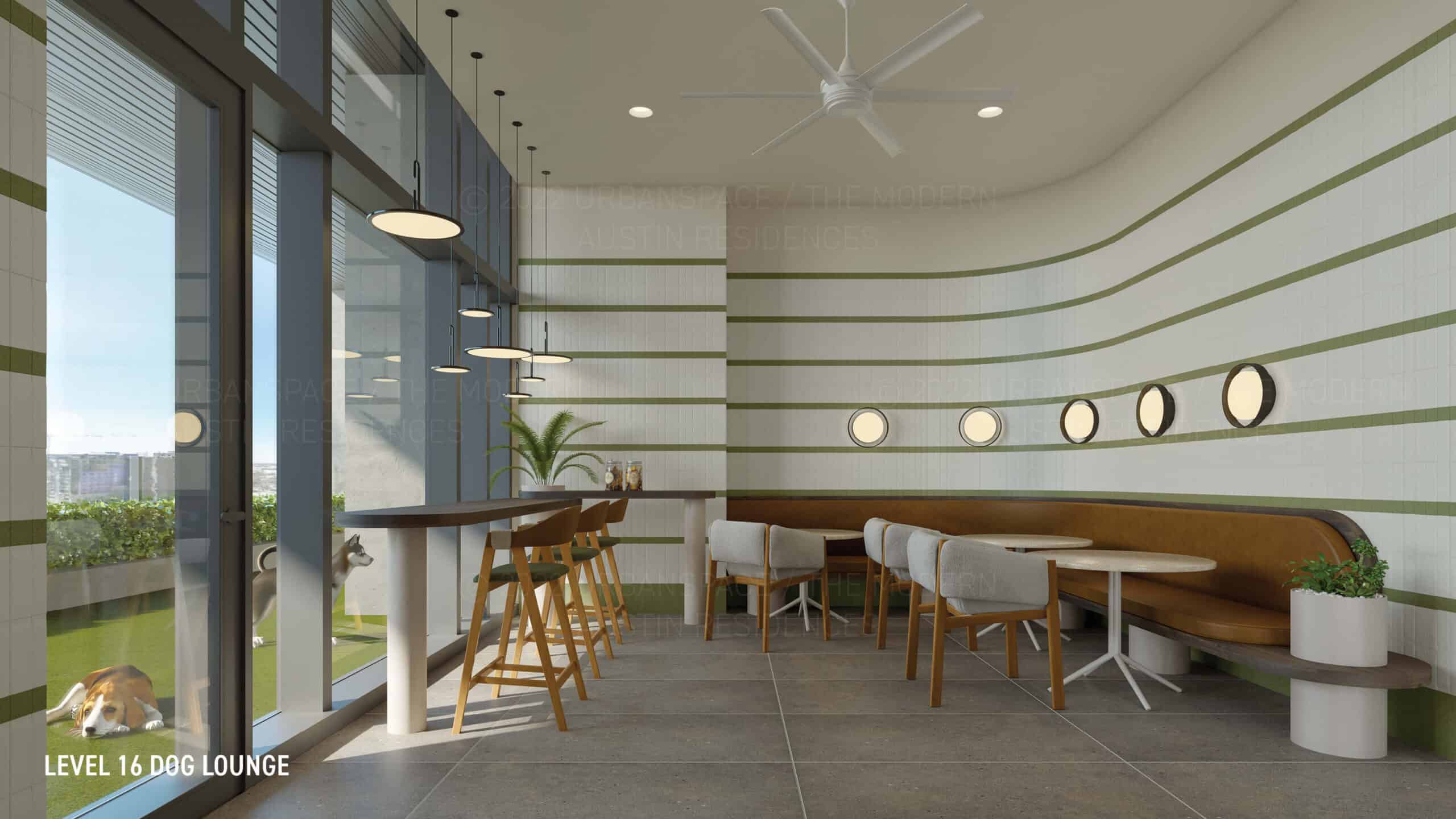 The Modern Austin Residences - Dog Lounge rendering A