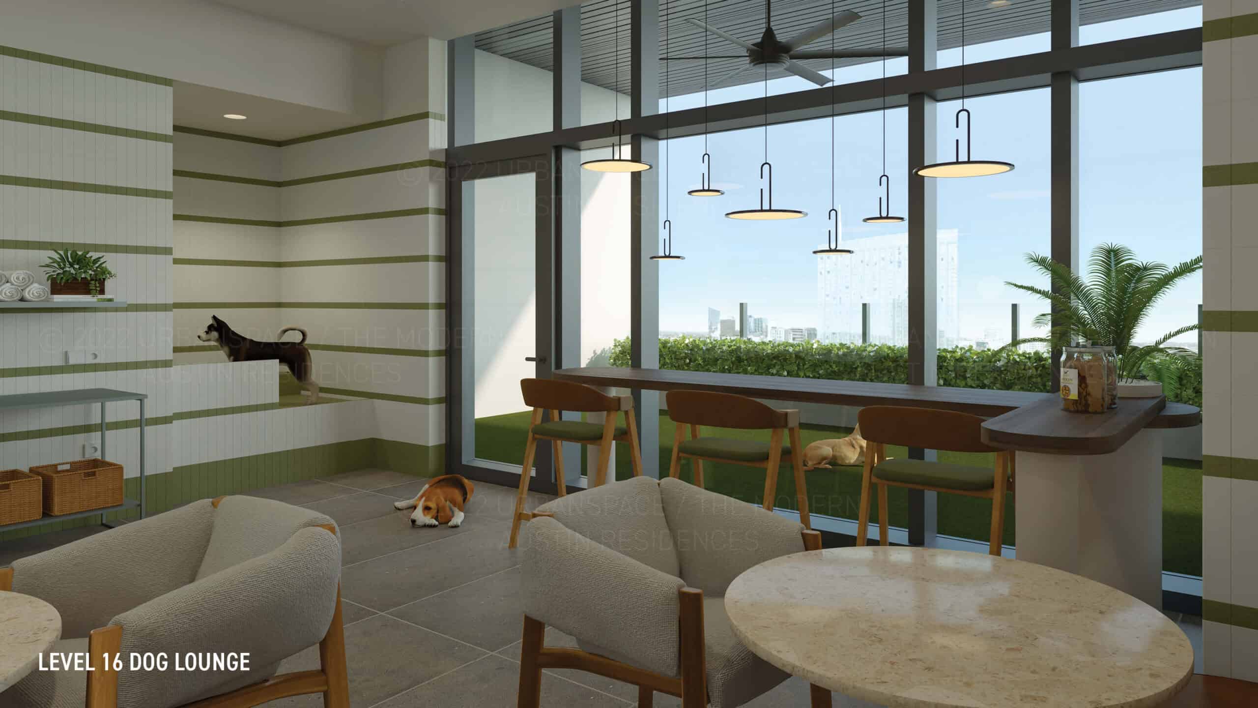 The Modern Austin Residences - Dog Lounge rendering B