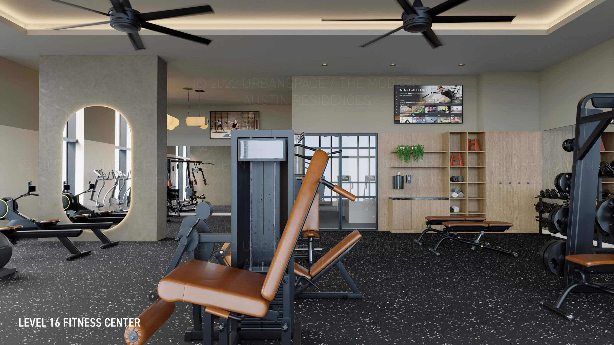 The Modern Austin Residences - Fitness Center rendering A