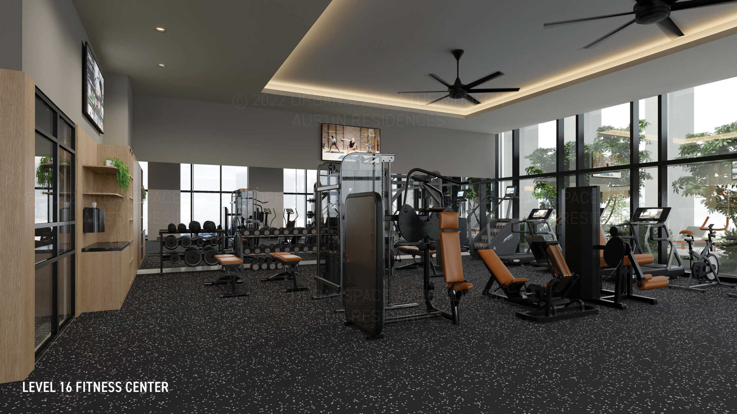 The Modern Austin Residences - Fitness Center rendering B