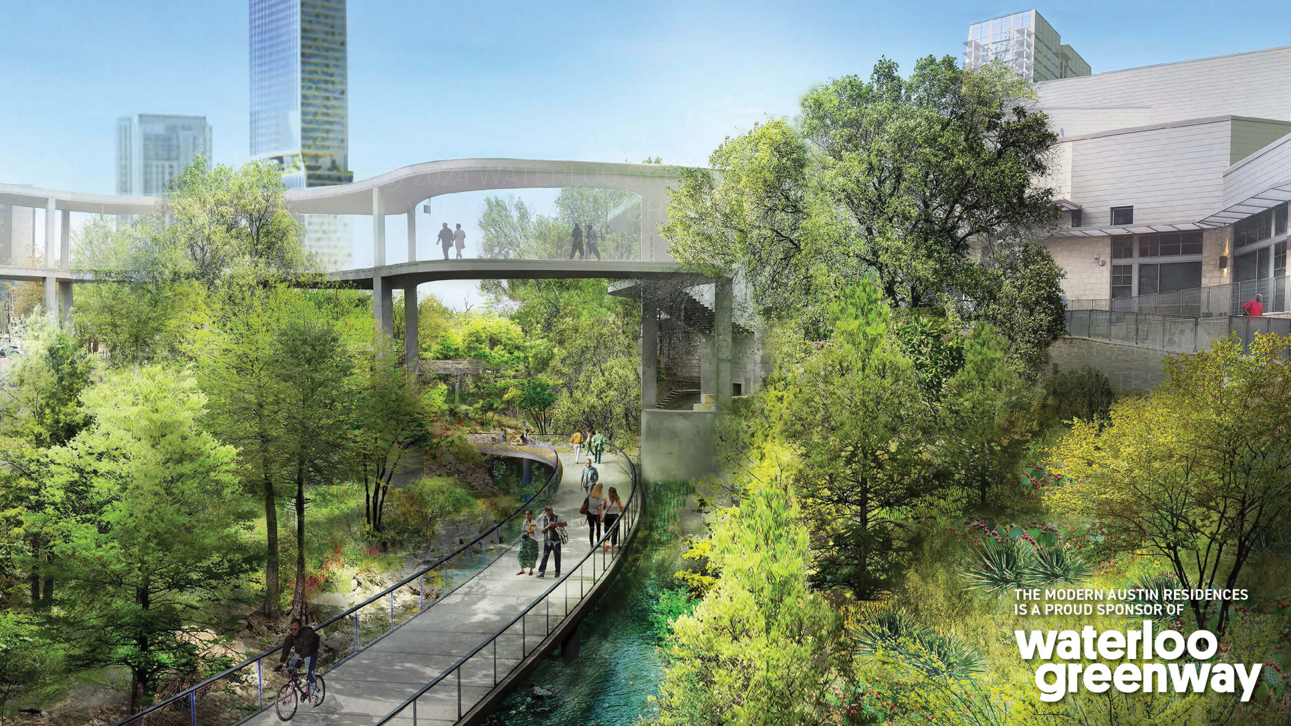 The Modern Austin neighborhood - Waterloo Greenway where nature and the city merge