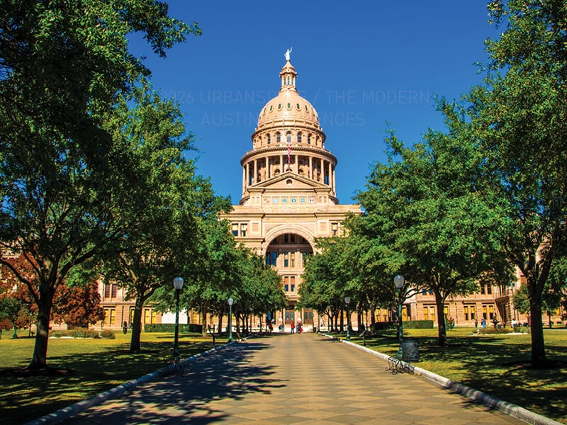 The Texas State Capitol dome in Austin, Texas