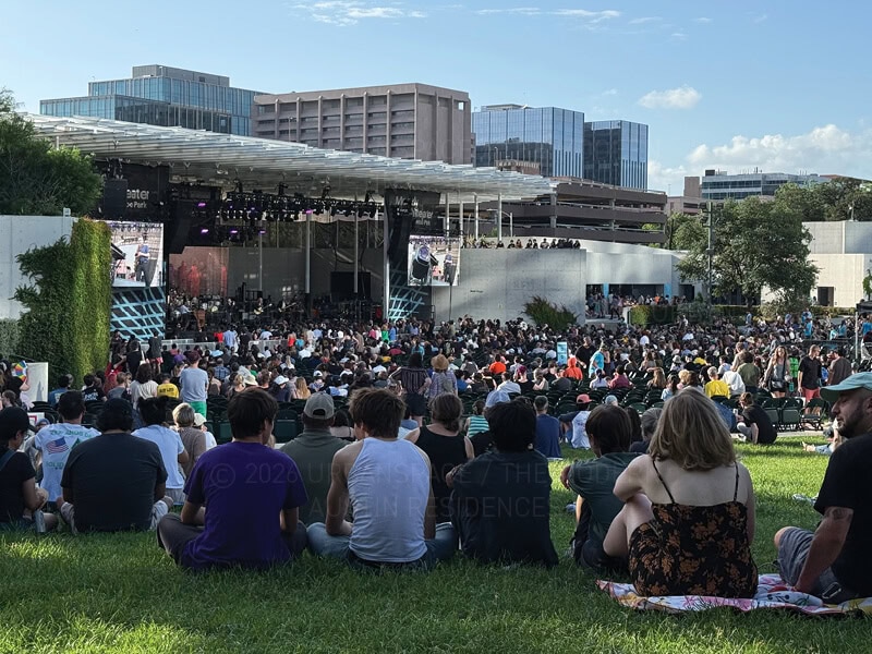 Concert crowd at Waterloo Amphitheater in Austin