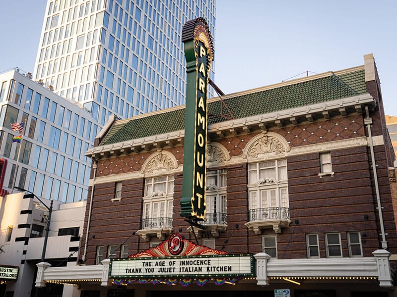 Exterior of The Paramount Theatre in Austin, Texas