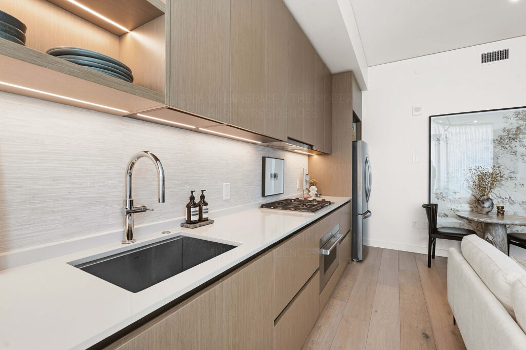 Modern condo kitchen cooktop