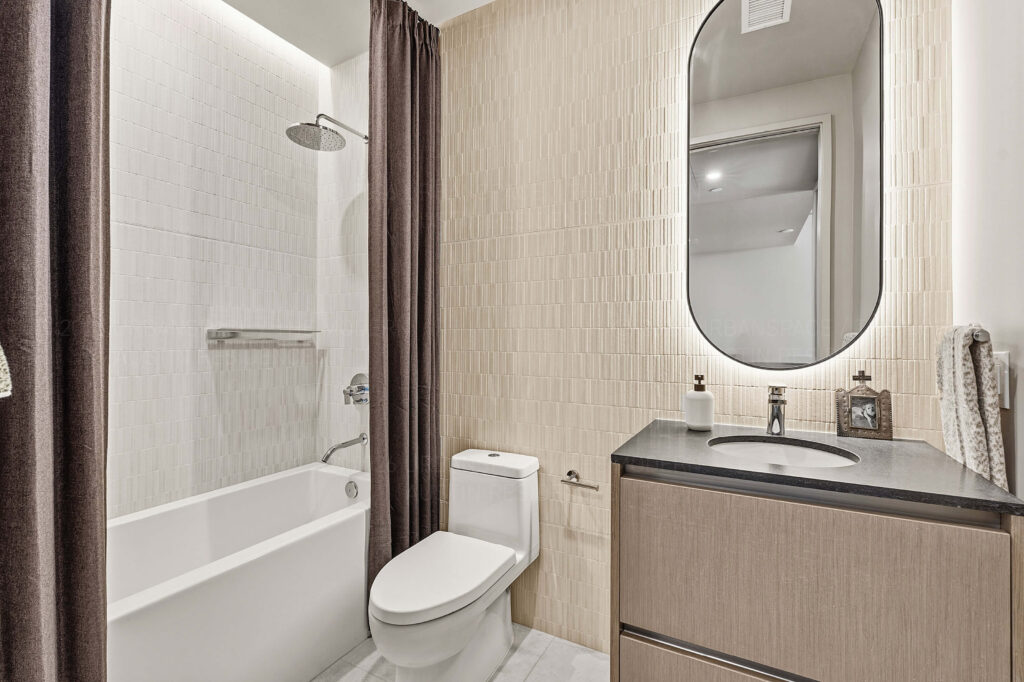 Modern condo bathroom