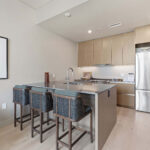 Modern condo kitchen island bar seating