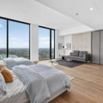 Guest bedroom in high rise modern condo at The Modern Austin Residences
