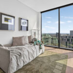Guest bedroom in high rise modern condo at The Modern Austin Residences